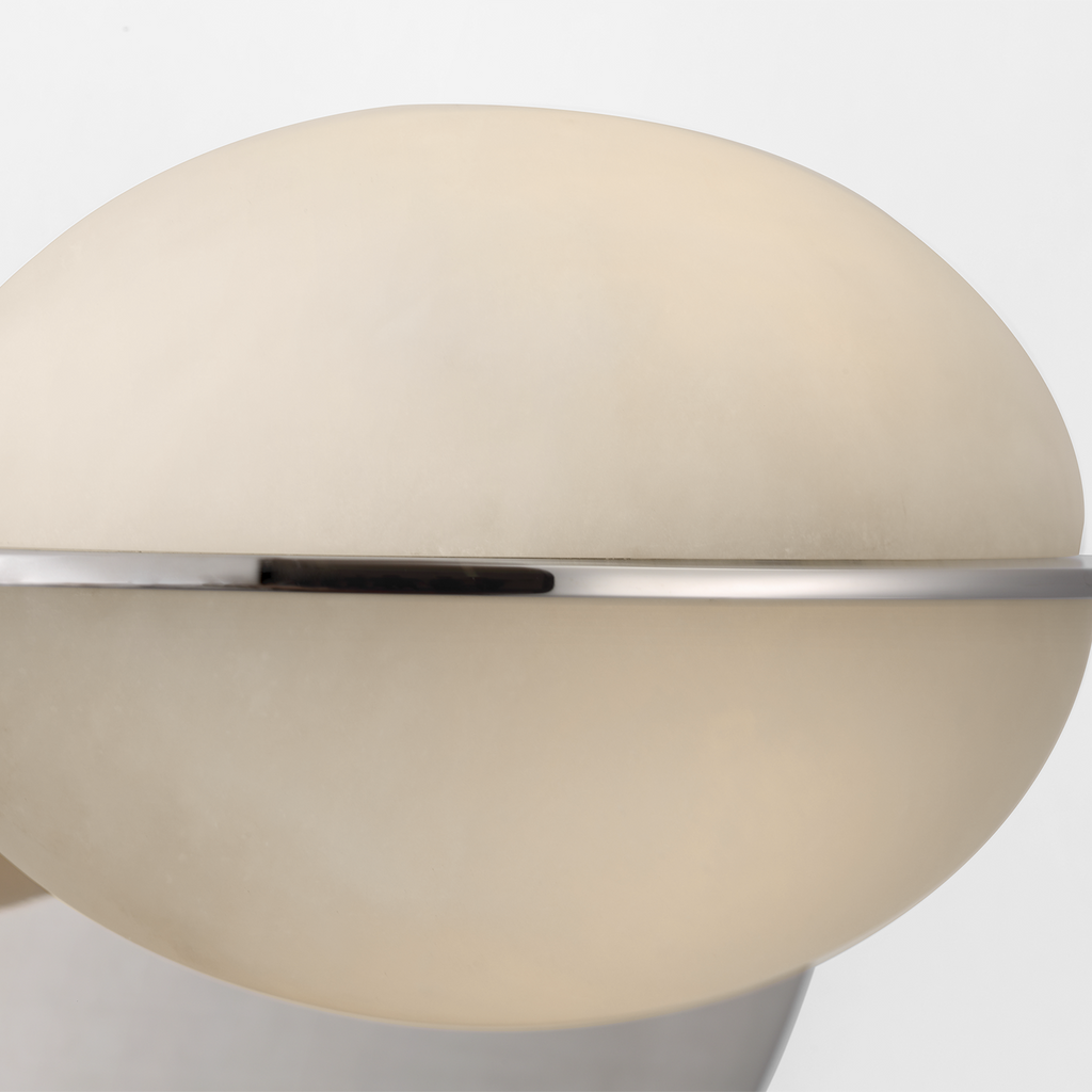 Fosse 9" Invertable Oval Sconce | Polished Nickel | Alabaster