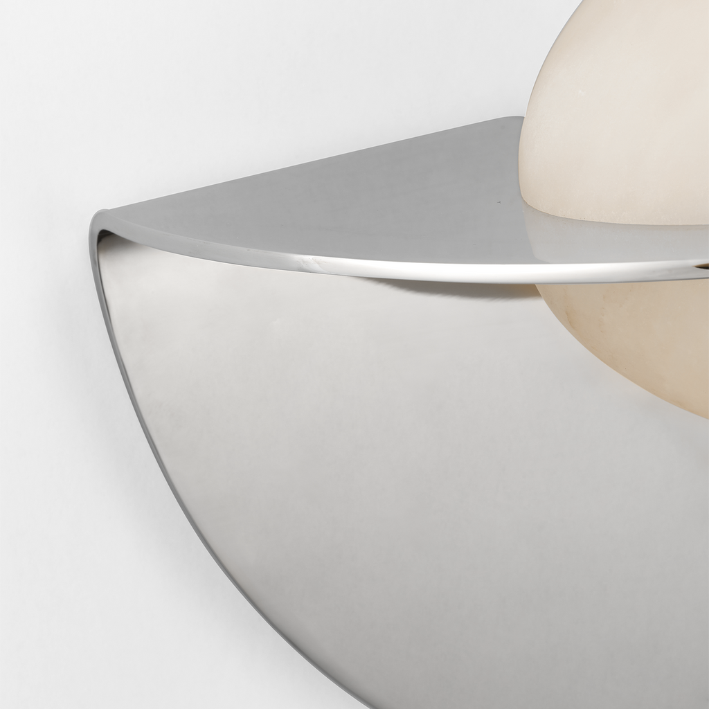 Fosse 9" Invertable Oval Sconce | Polished Nickel | Alabaster