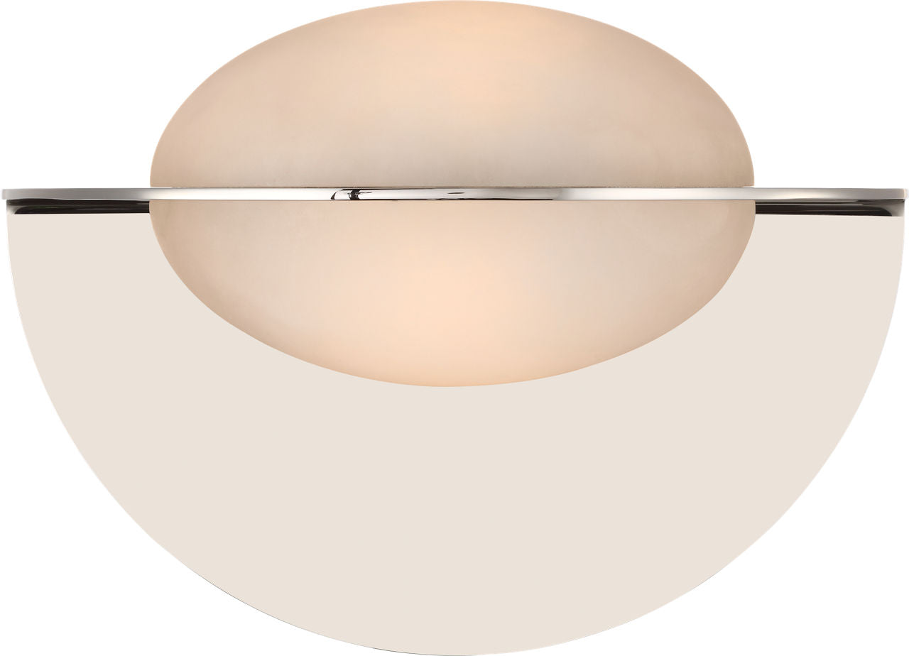 Fosse 9" Invertable Oval Sconce | Polished Nickel | Alabaster