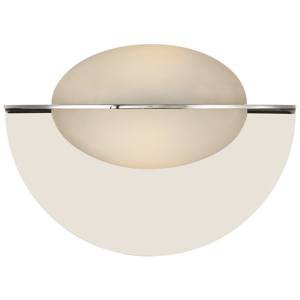 Fosse 9" Invertable Oval Sconce | Polished Nickel | Alabaster