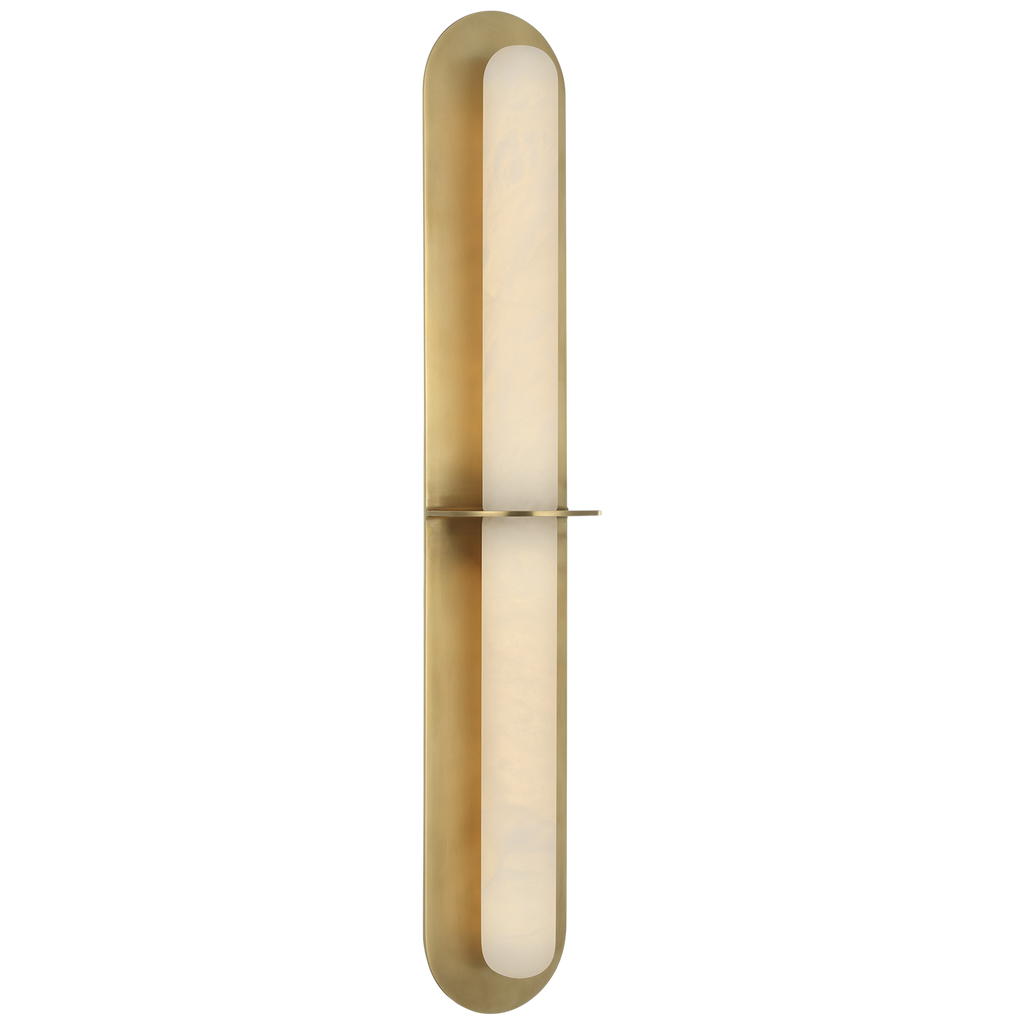 Fosse 28" Linear Tube Sconce | Antique-Burnished Brass | Alabaster