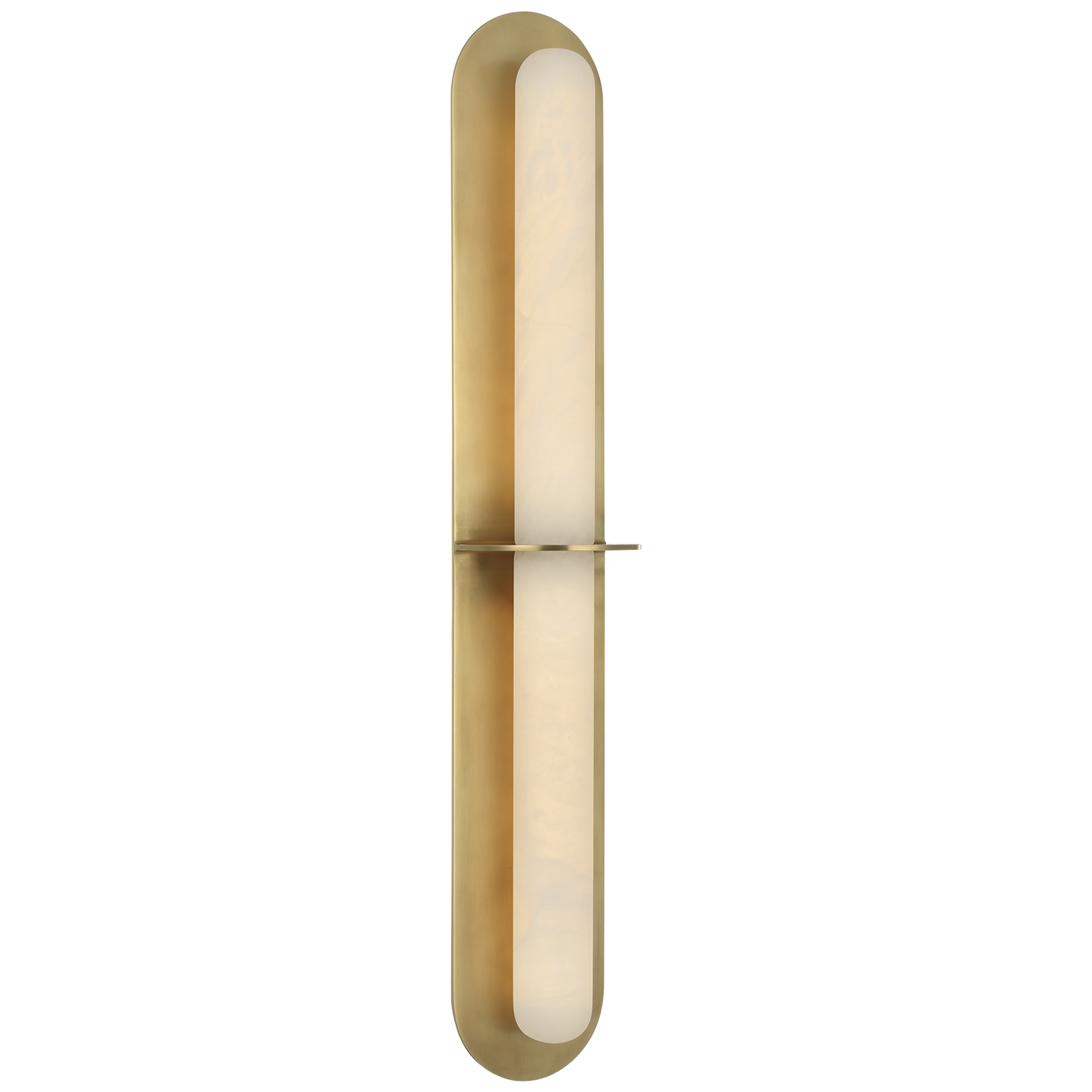 Fosse 28" Linear Tube Sconce | Antique-Burnished Brass | Alabaster