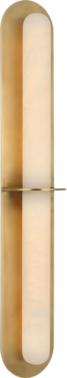 Fosse 28" Linear Tube Sconce | Antique-Burnished Brass | Alabaster