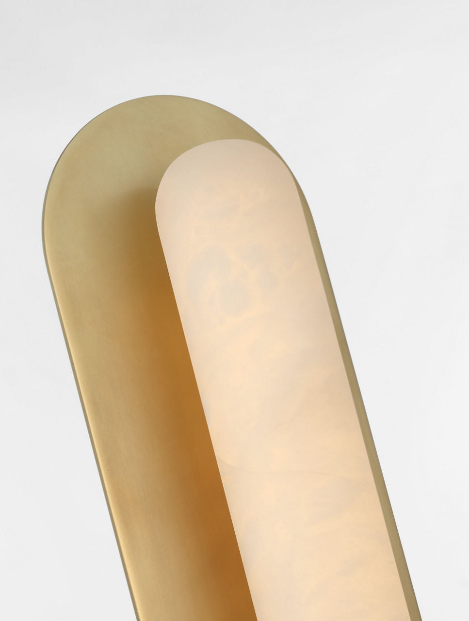 Fosse 28" Linear Tube Sconce | Antique-Burnished Brass | Alabaster