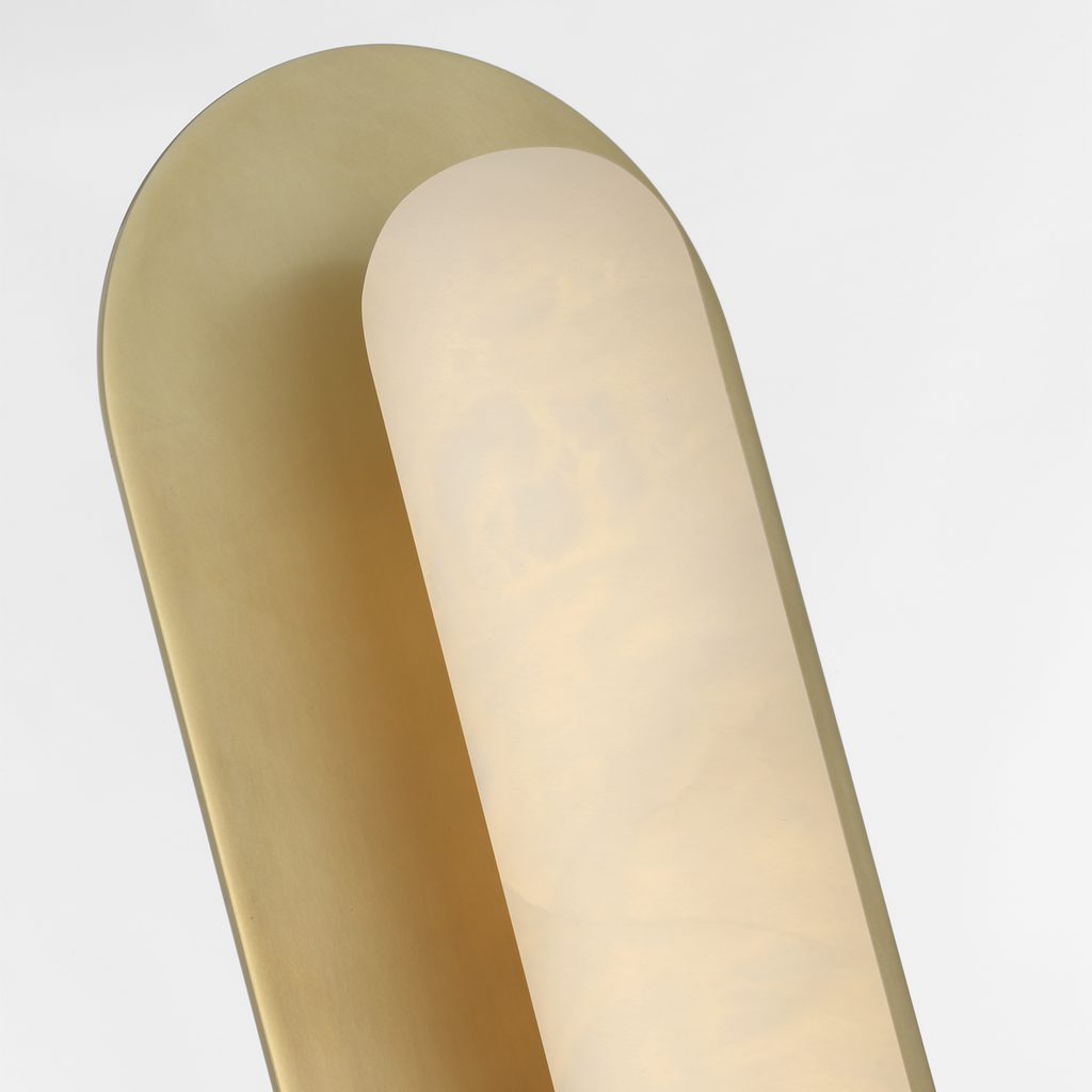 Fosse 28" Linear Tube Sconce | Antique-Burnished Brass | Alabaster