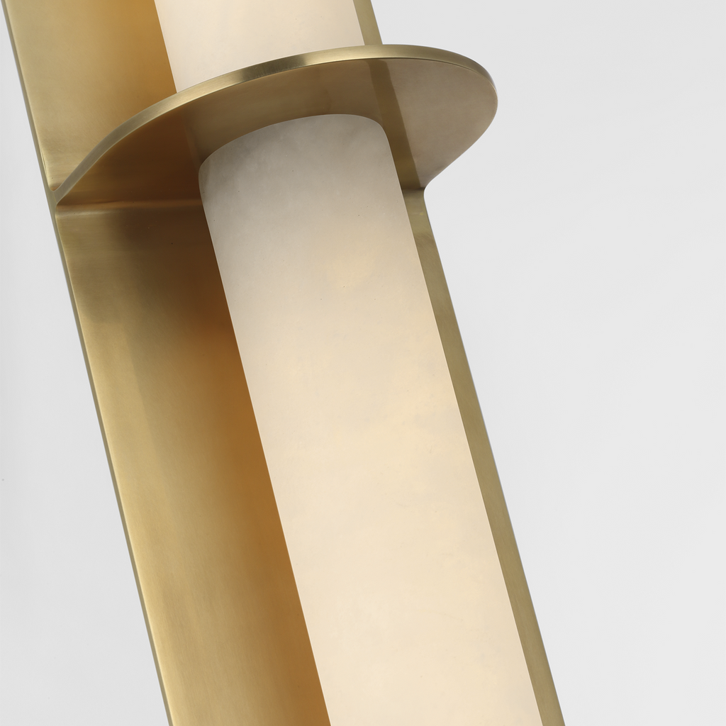 Fosse 28" Linear Tube Sconce | Antique-Burnished Brass | Alabaster