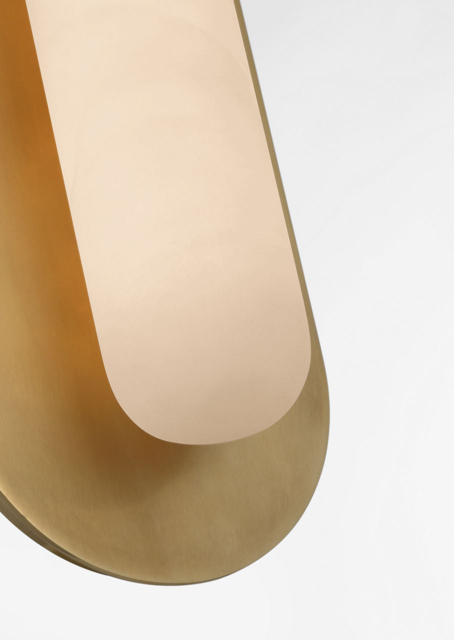 Fosse 28" Linear Tube Sconce | Antique-Burnished Brass | Alabaster
