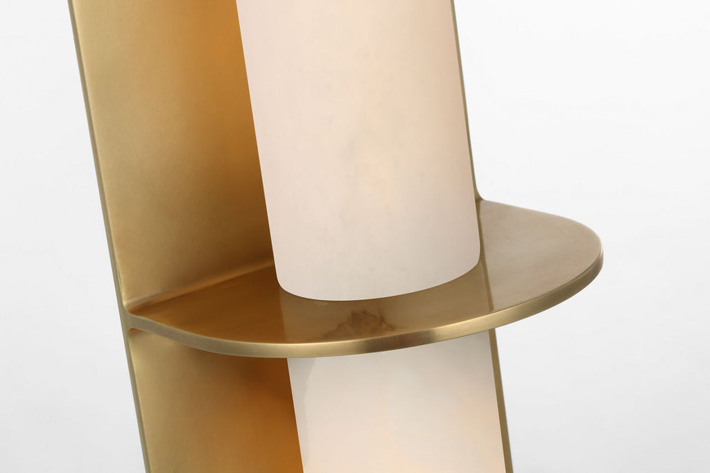 Fosse 28" Linear Tube Sconce | Antique-Burnished Brass | Alabaster