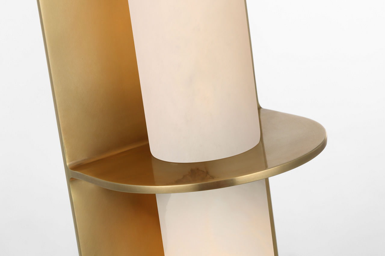 Fosse 28" Linear Tube Sconce | Antique-Burnished Brass | Alabaster