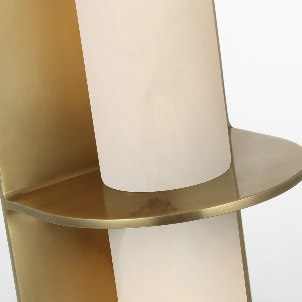 Fosse 28" Linear Tube Sconce | Antique-Burnished Brass | Alabaster