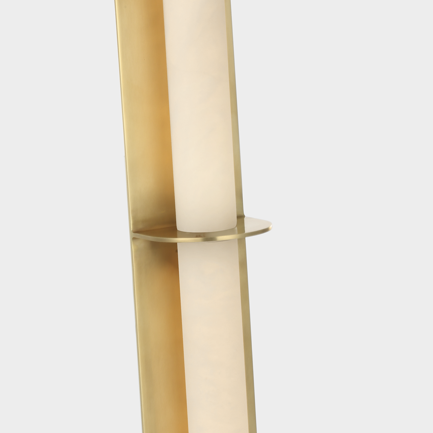 Fosse 28" Linear Tube Sconce | Antique-Burnished Brass | Alabaster