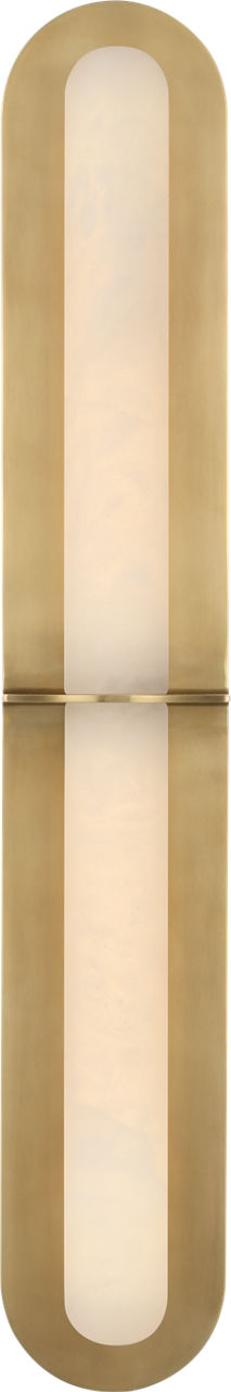 Fosse 28" Linear Tube Sconce | Antique-Burnished Brass | Alabaster
