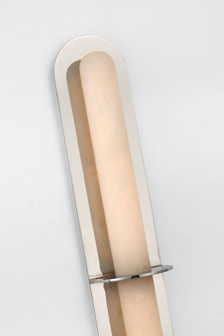 Fosse 28" Linear Tube Sconce | Polished Nickel | Alabaster