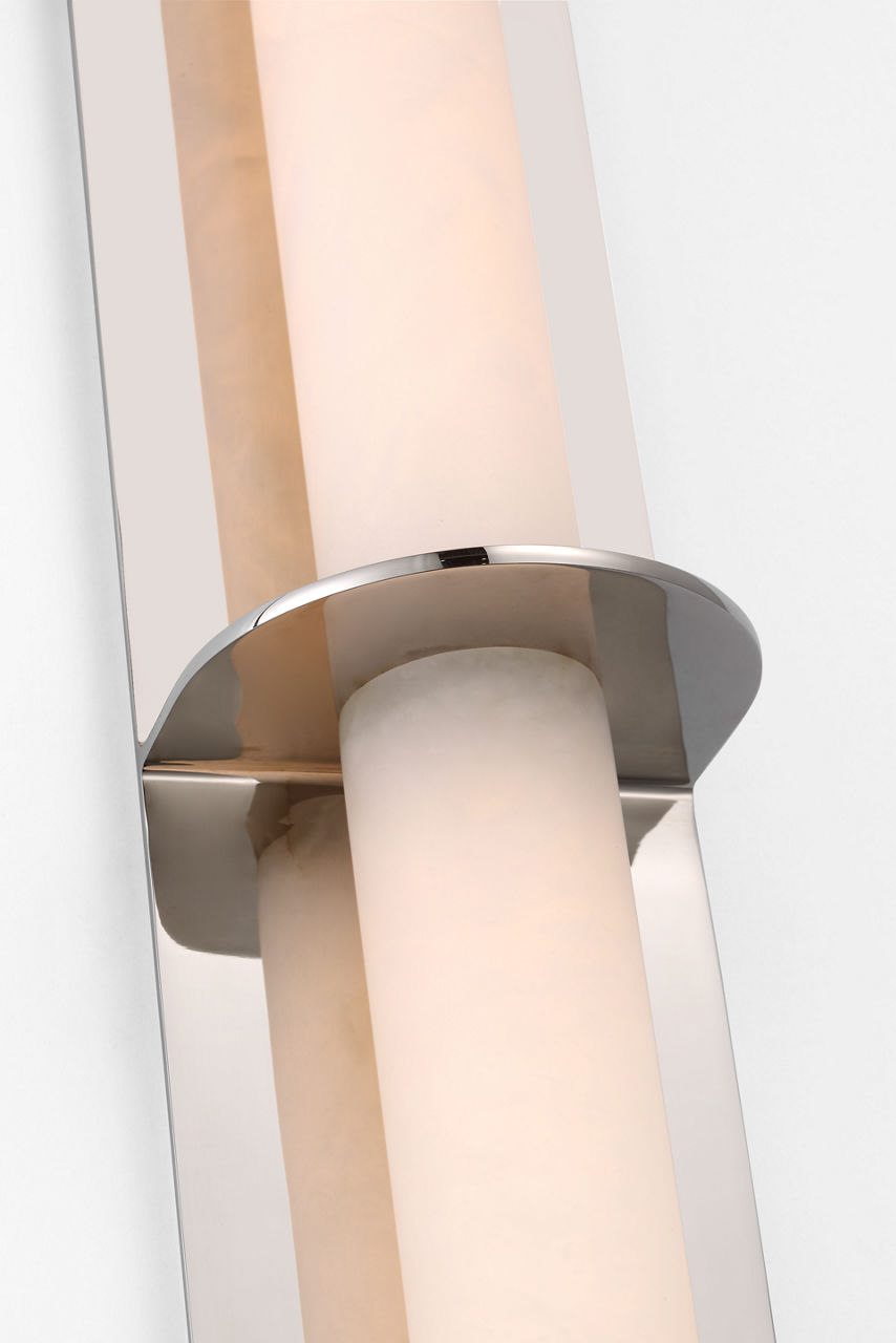 Fosse 28" Linear Tube Sconce | Polished Nickel | Alabaster