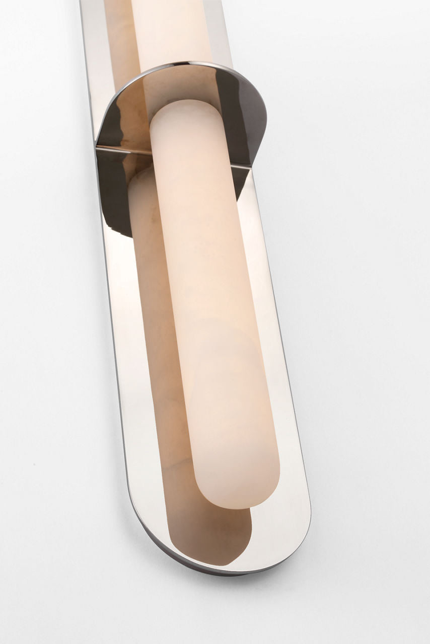 Fosse 28" Linear Tube Sconce | Polished Nickel | Alabaster