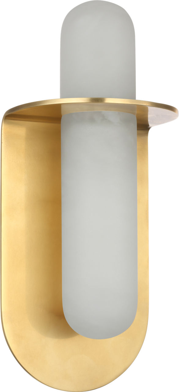 Fosse 11" Invertable Offset Oval Sconce | Antique-Burnished Brass | Alabaster