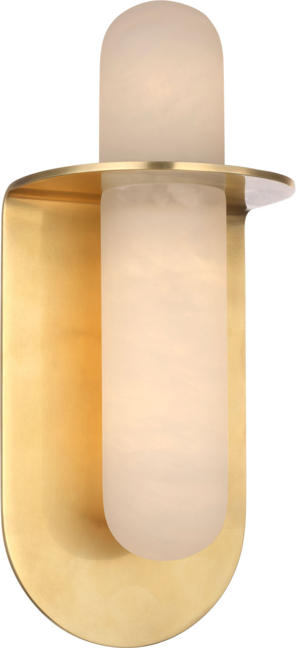 Fosse 11" Invertable Offset Oval Sconce | Antique-Burnished Brass | Alabaster