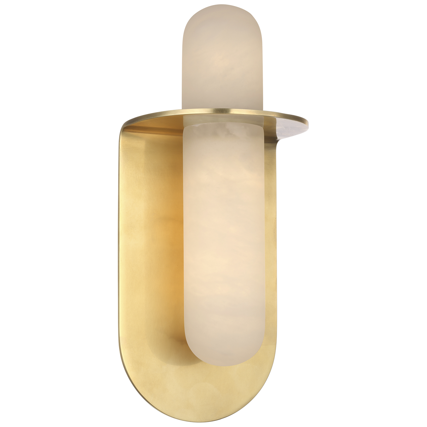 Fosse 11" Invertable Offset Oval Sconce | Antique-Burnished Brass | Alabaster