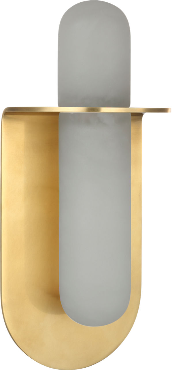 Fosse 11" Invertable Offset Oval Sconce | Antique-Burnished Brass | Alabaster