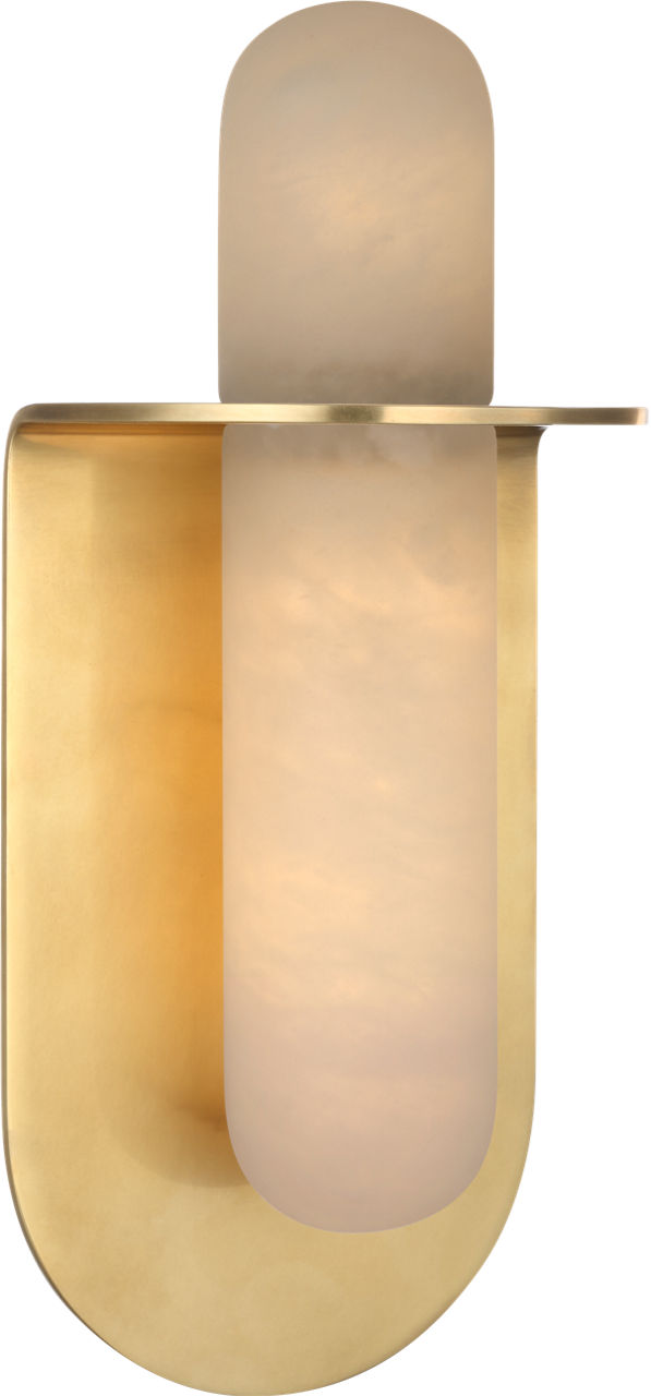 Fosse 11" Invertable Offset Oval Sconce | Antique-Burnished Brass | Alabaster