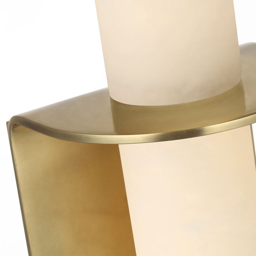 Fosse 11" Invertable Offset Oval Sconce | Antique-Burnished Brass | Alabaster