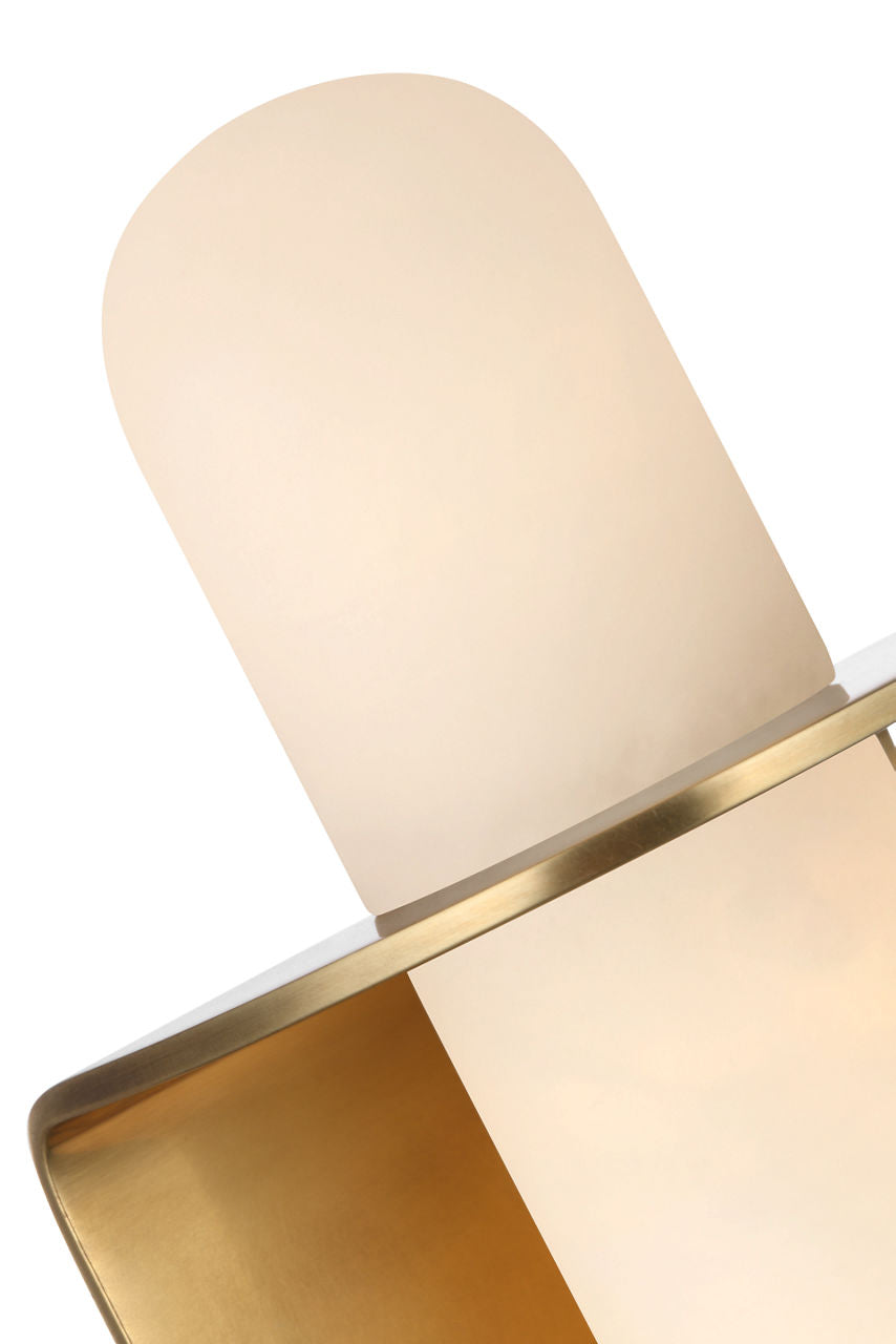 Fosse 11" Invertable Offset Oval Sconce | Antique-Burnished Brass | Alabaster
