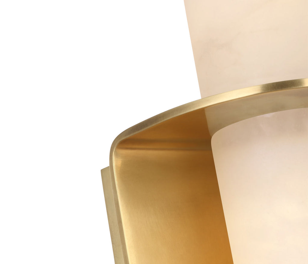 Fosse 11" Invertable Offset Oval Sconce | Antique-Burnished Brass | Alabaster