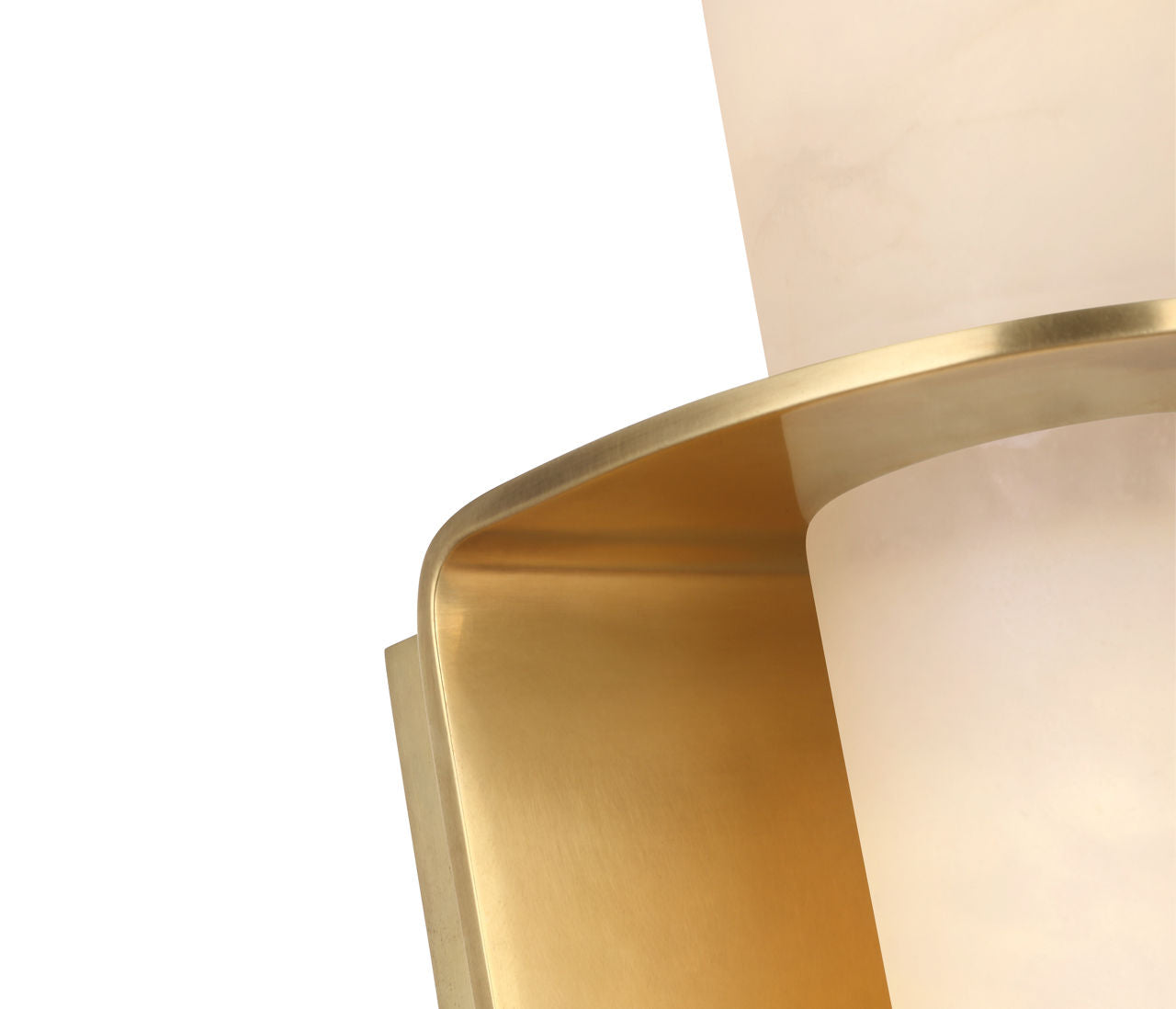 Fosse 11" Invertable Offset Oval Sconce | Antique-Burnished Brass | Alabaster