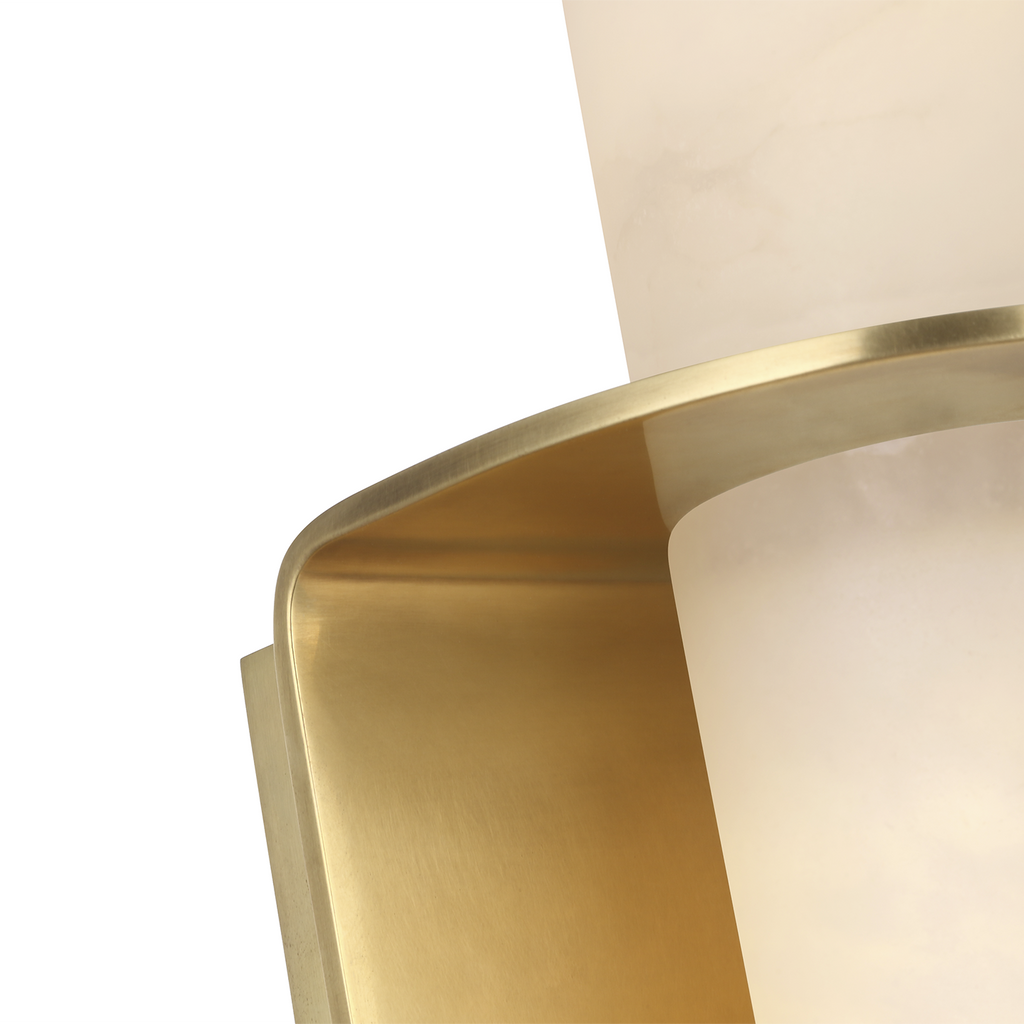 Fosse 11" Invertable Offset Oval Sconce | Antique-Burnished Brass | Alabaster