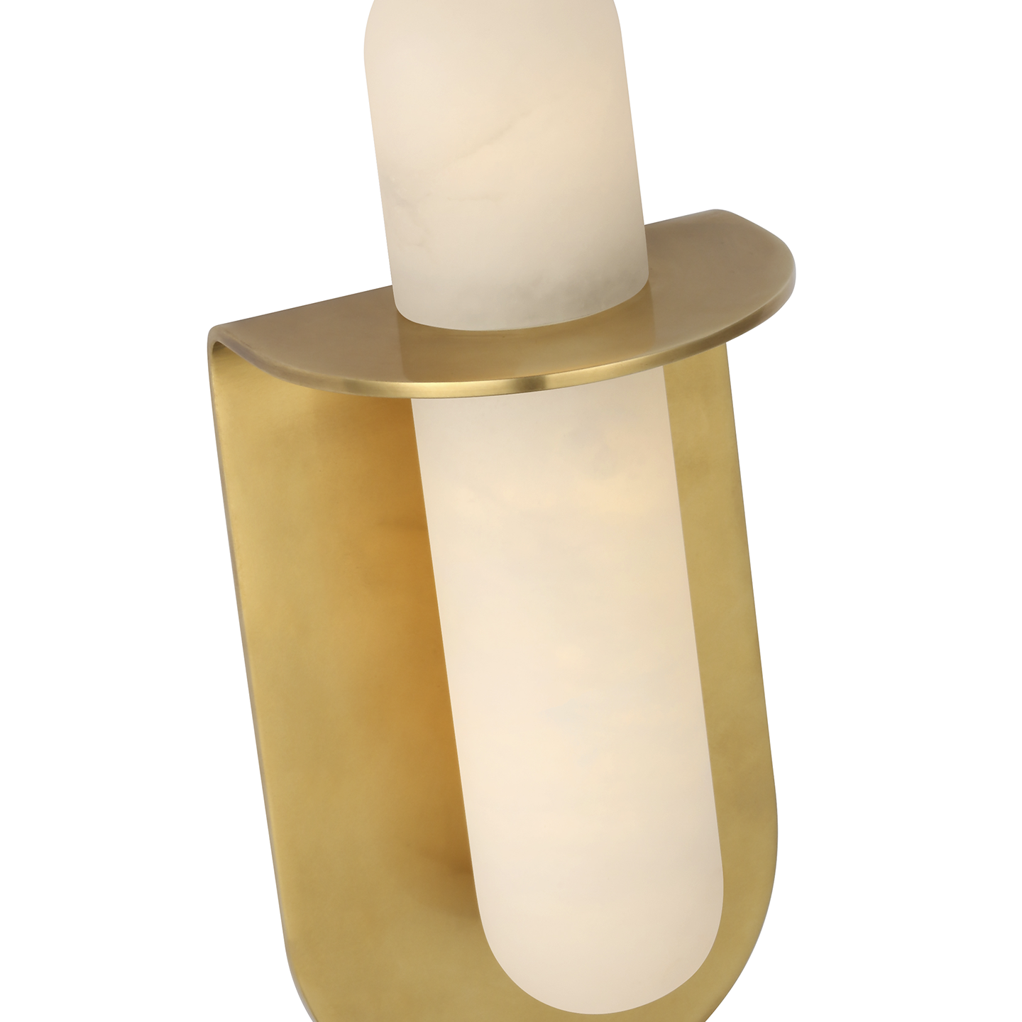 Fosse 11" Invertable Offset Oval Sconce | Antique-Burnished Brass | Alabaster