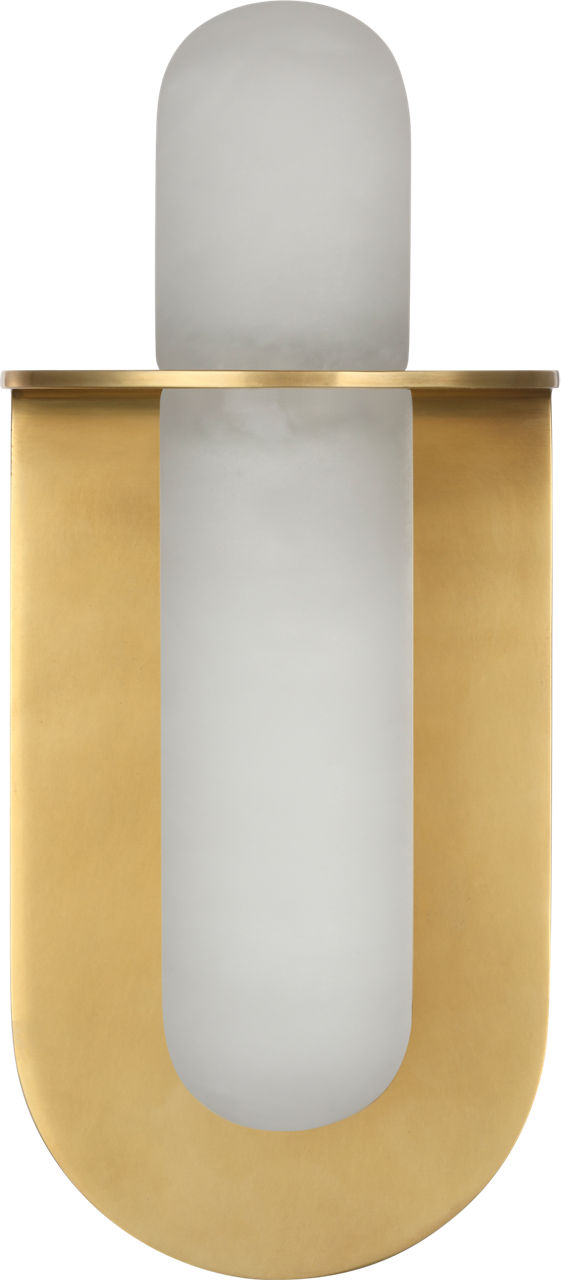 Fosse 11" Invertable Offset Oval Sconce | Antique-Burnished Brass | Alabaster