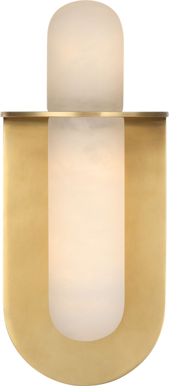 Fosse 11" Invertable Offset Oval Sconce | Antique-Burnished Brass | Alabaster