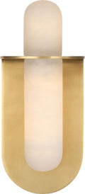 Fosse 11" Invertable Offset Oval Sconce | Antique-Burnished Brass | Alabaster