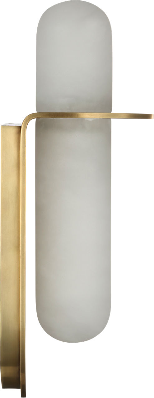 Fosse 11" Invertable Offset Oval Sconce | Antique-Burnished Brass | Alabaster