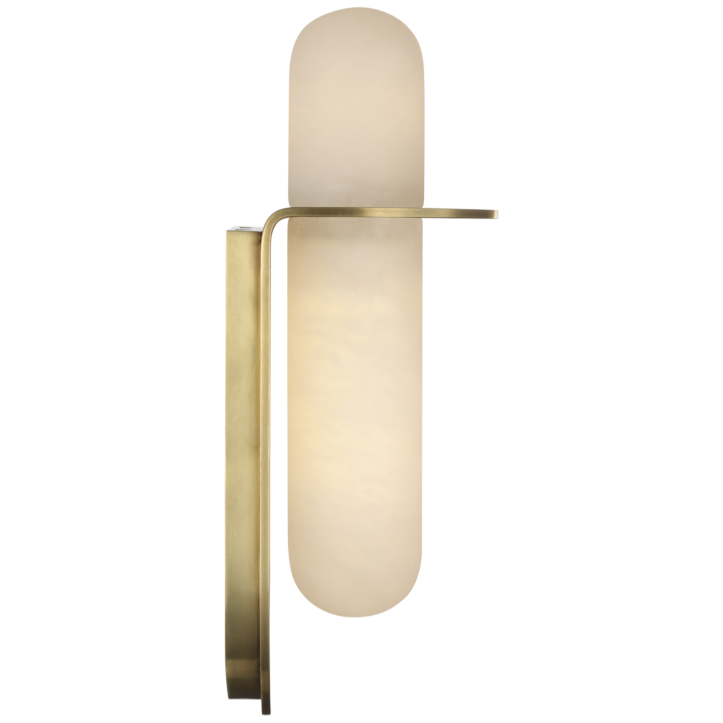 Fosse 11" Invertable Offset Oval Sconce | Antique-Burnished Brass | Alabaster