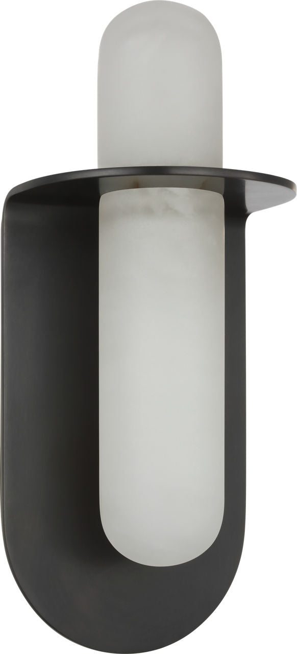 Fosse 11" Invertable Offset Oval Sconce | Bronze | Alabaster