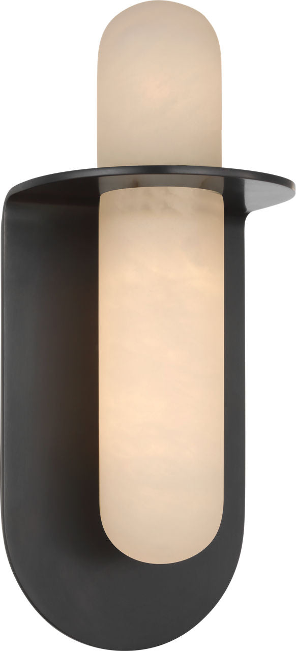 Fosse 11" Invertable Offset Oval Sconce | Bronze | Alabaster
