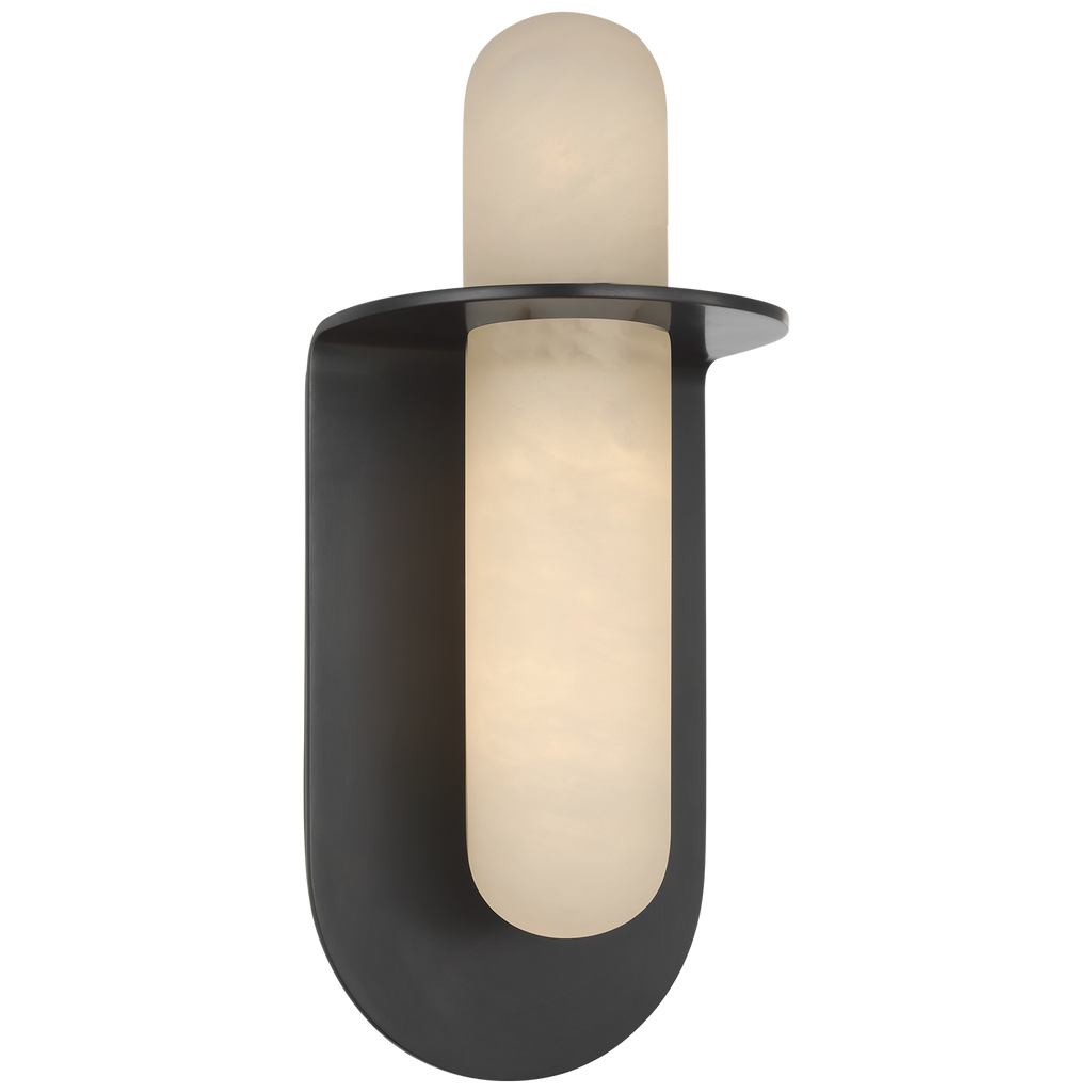 Fosse 11" Invertable Offset Oval Sconce | Bronze | Alabaster