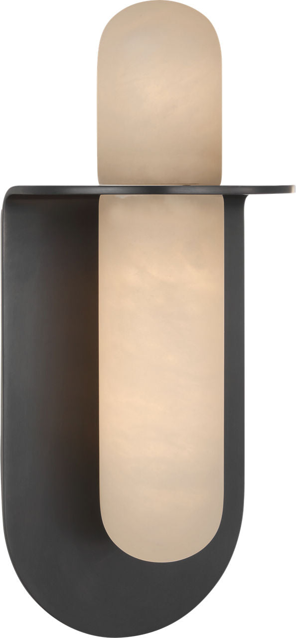 Fosse 11" Invertable Offset Oval Sconce | Bronze | Alabaster