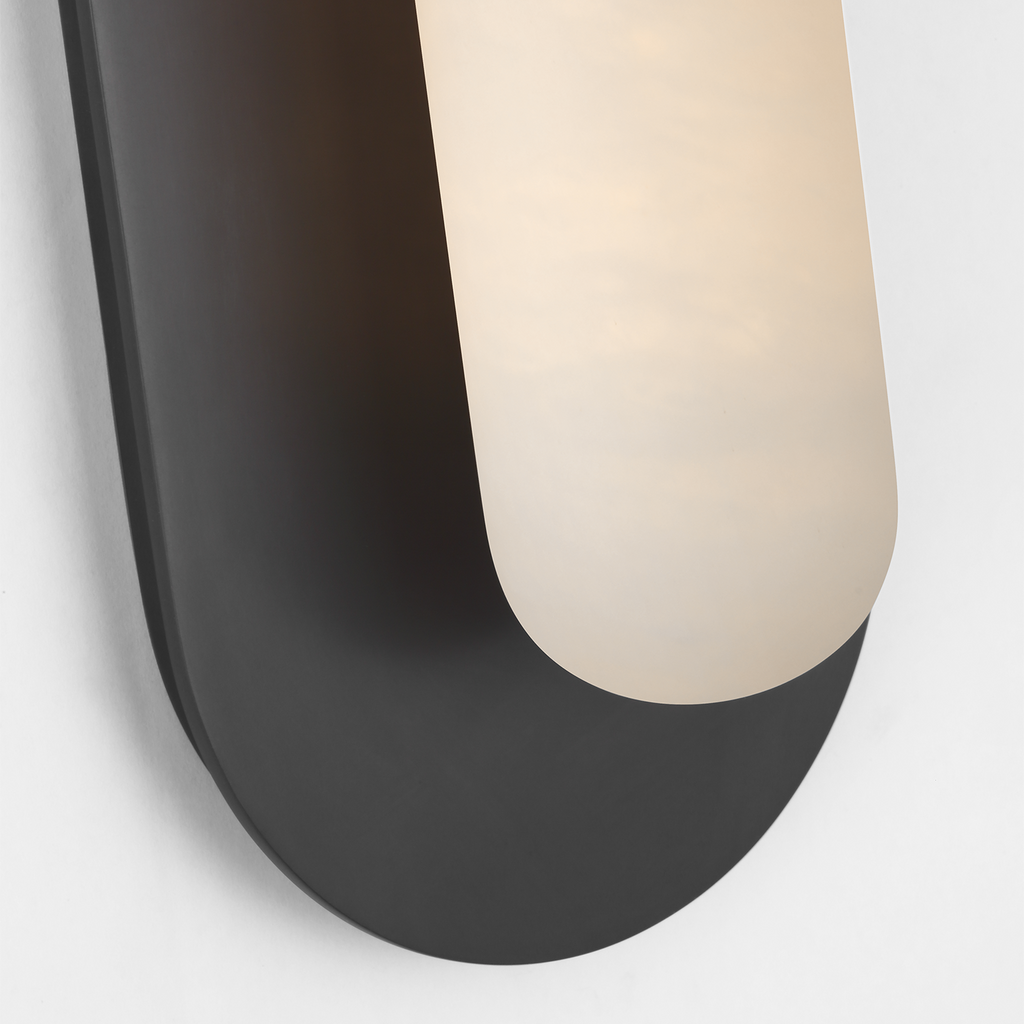 Fosse 11" Invertable Offset Oval Sconce | Bronze | Alabaster