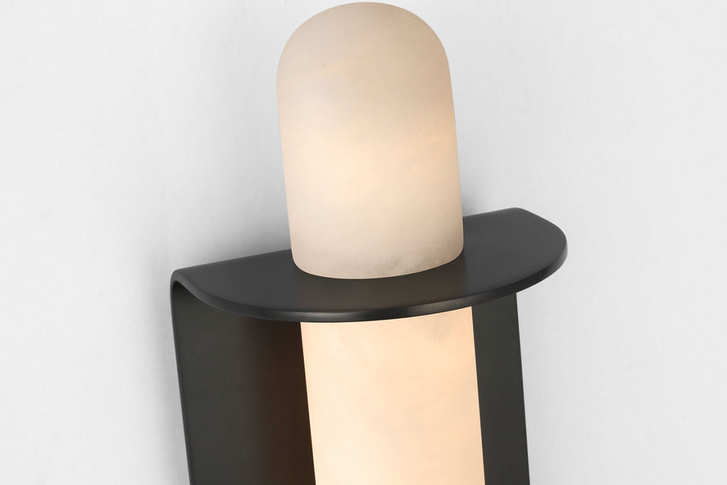 Fosse 11" Invertable Offset Oval Sconce | Bronze | Alabaster