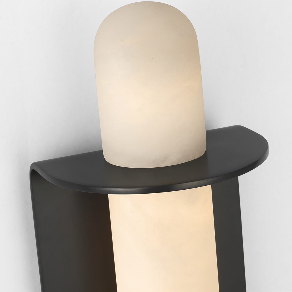 Fosse 11" Invertable Offset Oval Sconce | Bronze | Alabaster