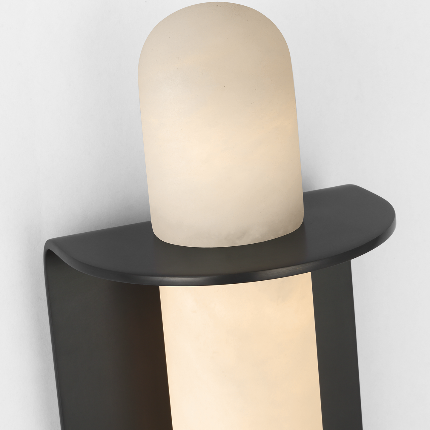 Fosse 11" Invertable Offset Oval Sconce | Bronze | Alabaster