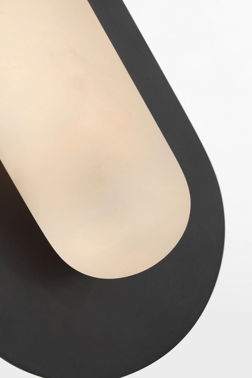 Fosse 11" Invertable Offset Oval Sconce | Bronze | Alabaster