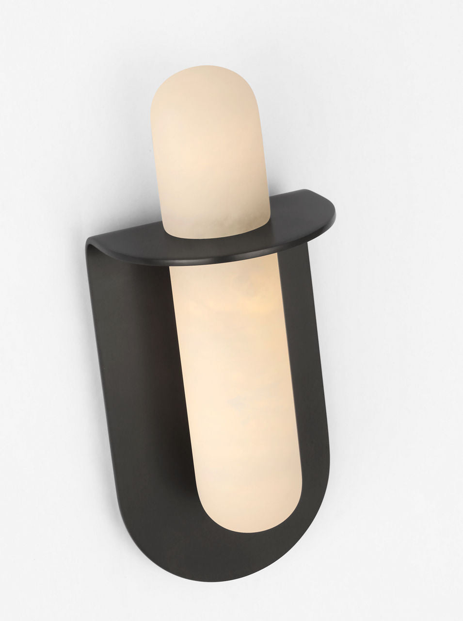 Fosse 11" Invertable Offset Oval Sconce | Bronze | Alabaster