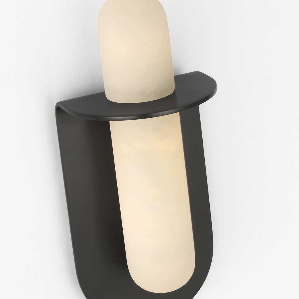 Fosse 11" Invertable Offset Oval Sconce | Bronze | Alabaster