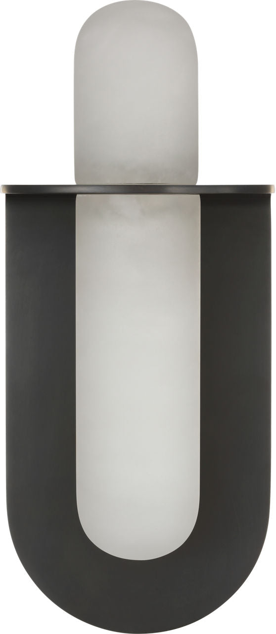 Fosse 11" Invertable Offset Oval Sconce | Bronze | Alabaster