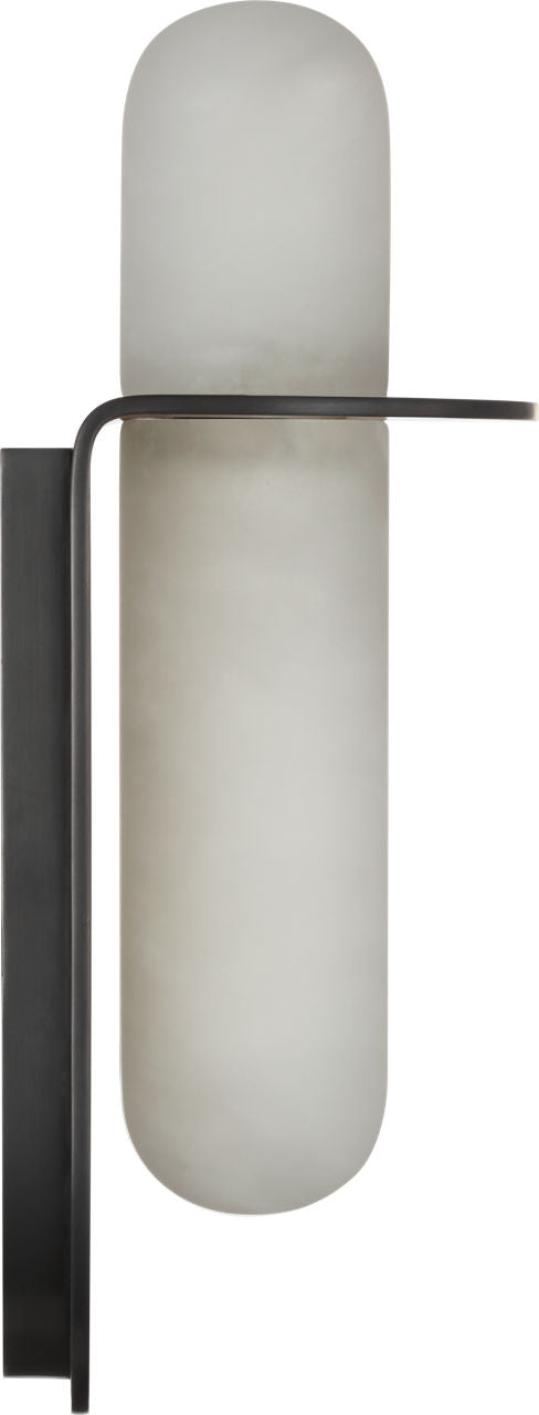 Fosse 11" Invertable Offset Oval Sconce | Bronze | Alabaster