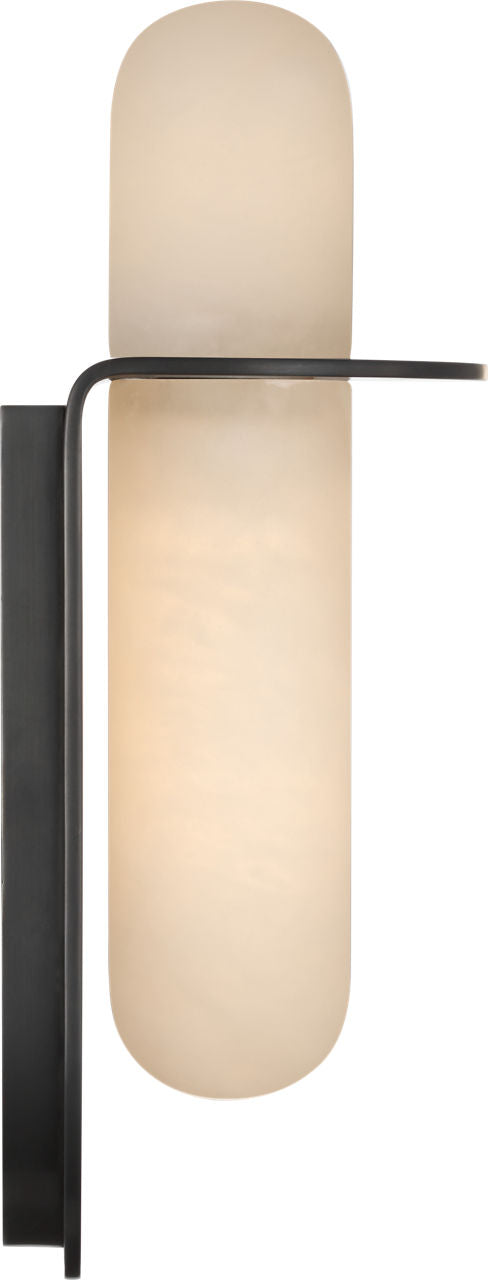 Fosse 11" Invertable Offset Oval Sconce | Bronze | Alabaster