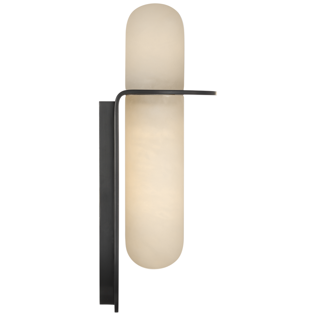 Fosse 11" Invertable Offset Oval Sconce | Bronze | Alabaster